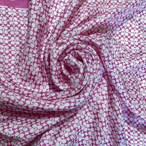 Coach Signature Pink Monogram Silk Scarf 21” Preppy Classic Sophisticated Sweet